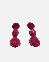 Orecchini pendenti a goccia cristalli e cachemire W22WAC11P AMARANTO CENTOPERCENTOCACHEMIRE