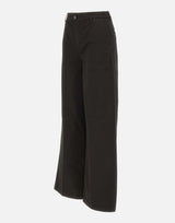 Pantaloni "Olimpia" in gabardina di cotone OLIMPIA BLACK TRUE AVENUE