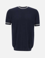 T-shirt in seta e cotone DK87052 BLU DIKTAT