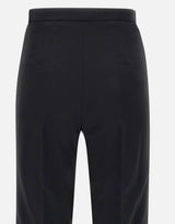 Pantaloni a palazzo in crêpe con bande in raso PA08251E2 110 ELISABETTA FRANCHI