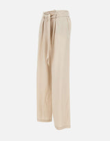 Pantaloni in lino e viscosa QPJTZ008 0035 KAOS
