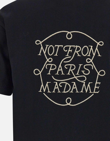 "Le T-shirt slogan tresses" TS259 CO134BLACK DROLE DE MONSIEUR