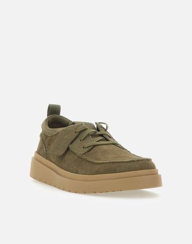 Stringate  "Polden Moc Suede" 180869 OLIVE CLARKS