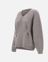 "Gray golden button knit cardigan" MY008 GREY JACQUES WEI