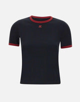 T-shirt "Signature Contrast" in cotone 125JTS017JS0203 B087 COURREGES