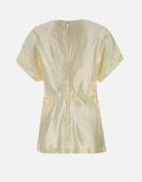 "Pero blouse" in organza di seta e lino PERO IVORY LOULOU DE SAISON