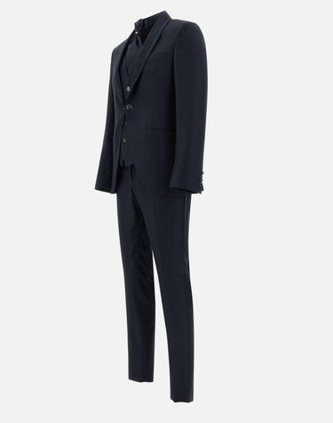 Completo  "10G132L4A1" tre pezzi più accessorio in fresco lana 10G132L4A 1031800BLU PISCONTI