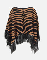 Poncho zebrato con frange 2F5053M0300 09Z83 LIU-JO