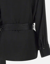 "Pyjama Wrap Blouse" 1425WSH006839B BLACK VICTORIA BECKHAM