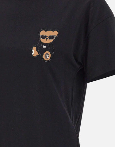 T-shirt con ricamo e strass MF5416JS923 M9957 LIU-JO