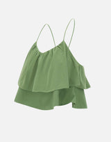 "Tank top volant mixed fabric" T35218 84 SUN68