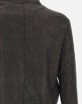 Giacca in pelle GU26F26099VBRUSH NERO GIORGIO BRATO