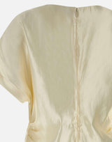 "Pero blouse" in organza di seta e lino PERO IVORY LOULOU DE SAISON