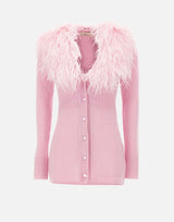 Cardigan in lana con piume 2M643A N0124 BLUMARINE