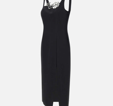 Abito in cady con decoro strass 2A718A N0990 BLUMARINE