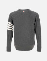 Cardigan "Classic V-Neck" in pura lana merino MKC002A Y1014038 THOM BROWNE