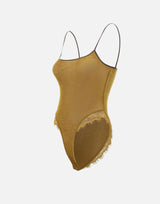 "Olive green velvet lace bodysuit" BX003 OLIVEGREEN JACQUES WEI