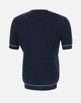 T-shirt in maglia in cotone ultrafine DK87039 BLU DIKTAT