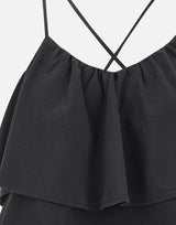 "Tank top volant mixed fabric" T35218 11 SUN68