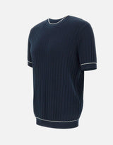 T-shirt in maglia in cotone ultrafine DK87039 BLU DIKTAT