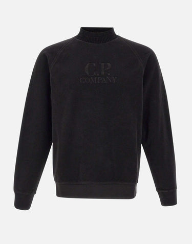 "Brushed Emerized Diagonal Fleece Mockneck Sweatshirt"<BR/> 19CMSS250A 006614G999 C.P. COMPANY