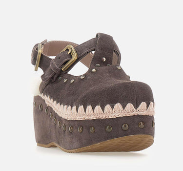 "Suede Clog with Stones" FW611006A MOCHA MOU