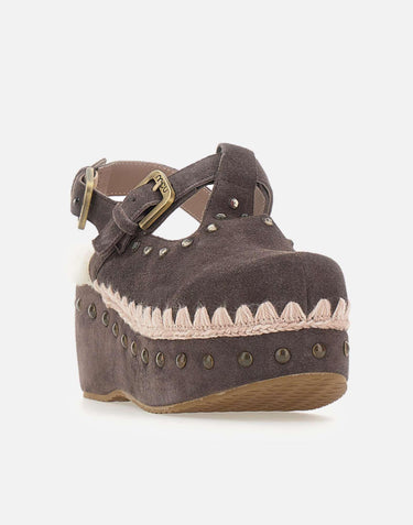 "Suede Clog with Stones" FW611006A MOCHA MOU