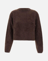"Brushed crewneck" 24084 MOCHA SOFT GOAT
