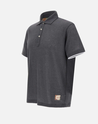 Polo "Bridge" in cotone e lino BRIDGEVR0326 PIOMBO BOB
