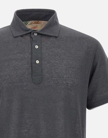 Polo "Bridge" in cotone e lino BRIDGEVR0326 PIOMBO BOB