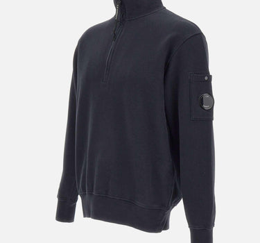 "Brushed and Emerized Diagonal Fleece Half Zip Sweatshirt" 19CMSS142A 006372G888 C.P. COMPANY