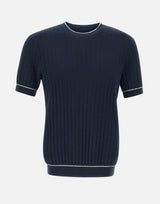 T-shirt in maglia in cotone ultrafine DK87039 BLU DIKTAT
