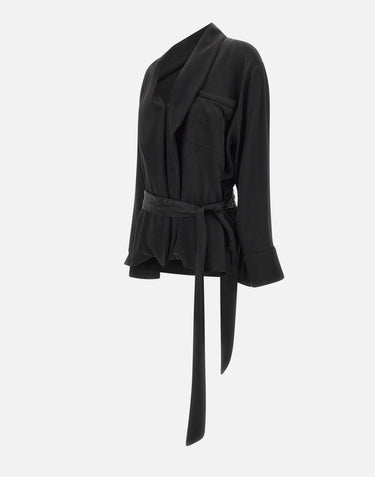 "Pyjama Wrap Blouse" 1425WSH006839B BLACK VICTORIA BECKHAM