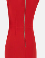 "Cameron asymmetrical midi dress" 25031221 RED REBECCA VALLANCE