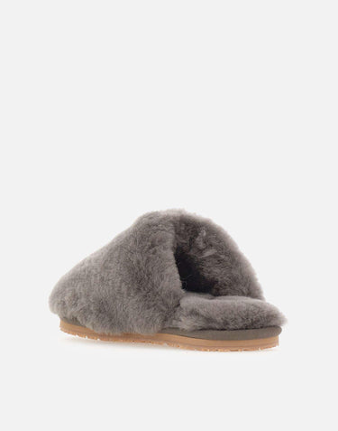 "Closed toe sheepskin fur slipper" FW161000L CHA MOU