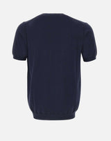T-shirt in seta e cotone DK87047 BLU DIKTAT