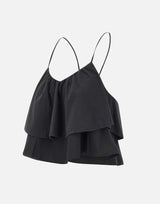 "Tank top volant mixed fabric" T35218 11 SUN68