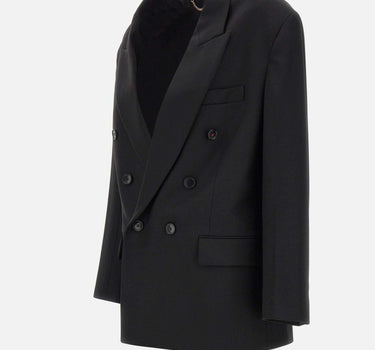 "Relaxed Double Breasted Jacket" 1325WJK006442A BLACK VICTORIA BECKHAM