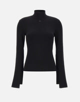 "Interlock Mockneck Sweater" 425MPU260FI0001 BLACK COURREGES