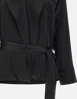 "Pyjama Wrap Blouse" 1425WSH006839B BLACK VICTORIA BECKHAM