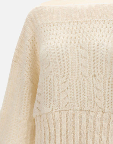 Maglione lana e alpaca W08150280 24WHITE MAURIZIO MYKONOS