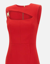 "Cameron asymmetrical midi dress" 25031221 RED REBECCA VALLANCE