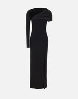 "One Shoulder Crepe Jersey Dress" 425JR0735JS0145 BLACK COURREGES