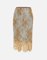 "Brownish green contrast lace skirt" BQ005 BROWNISHGREEN JACQUES WEI