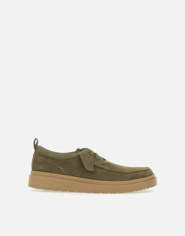 Stringate  "Polden Moc Suede" 180869 OLIVE CLARKS