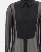 "Sheer Silk tuxedo shirt" 32126 1433 FILIPPA K