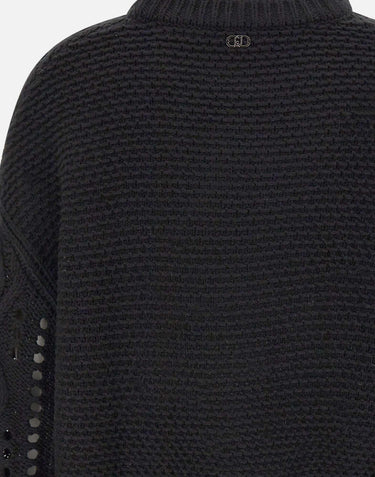 Maglia in lana con traforature MF5442MA93O 22222 LIU-JO
