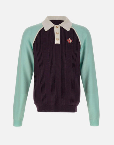 "Merino Tennis Long Sleeve Polo" MAW25KW1131 01 CASABLANCA
