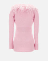 Cardigan in lana con piume 2M643A N0124 BLUMARINE