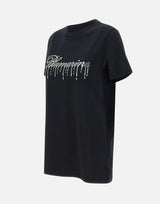 T-shirt in jersey di cotone 4T063A N0990 BLUMARINE